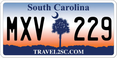 SC license plate MXV229