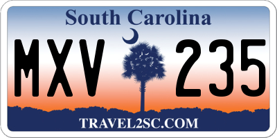 SC license plate MXV235