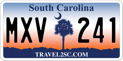 SC license plate MXV241