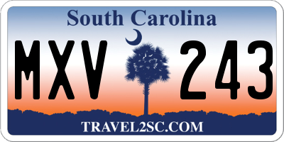 SC license plate MXV243