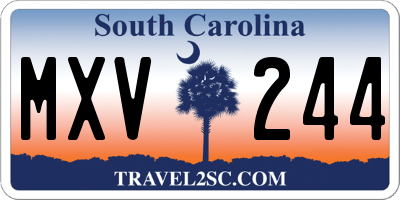 SC license plate MXV244