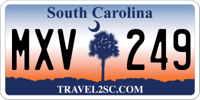 SC license plate MXV249
