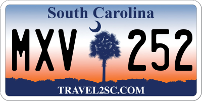 SC license plate MXV252