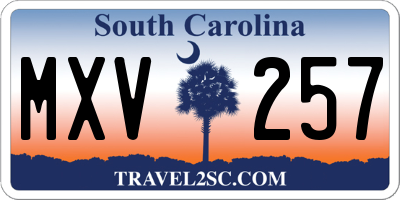 SC license plate MXV257