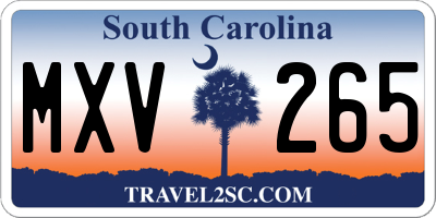 SC license plate MXV265