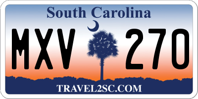 SC license plate MXV270