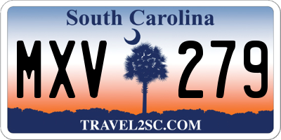 SC license plate MXV279