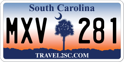 SC license plate MXV281