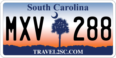 SC license plate MXV288