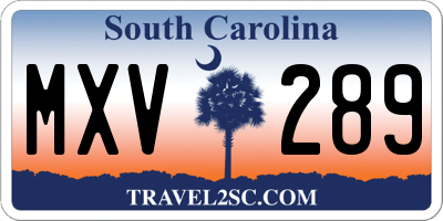 SC license plate MXV289