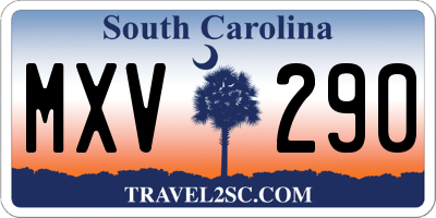 SC license plate MXV290