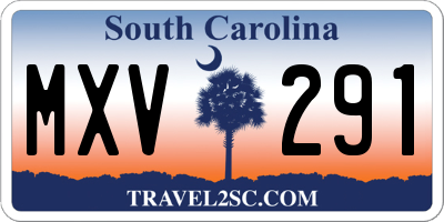 SC license plate MXV291