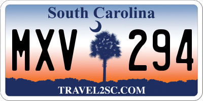SC license plate MXV294