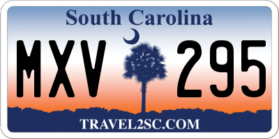 SC license plate MXV295