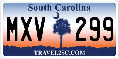 SC license plate MXV299