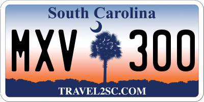 SC license plate MXV300
