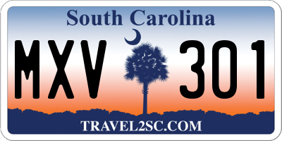 SC license plate MXV301