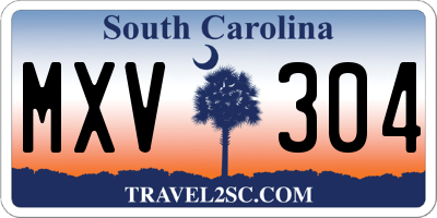 SC license plate MXV304