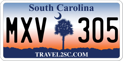 SC license plate MXV305