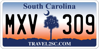 SC license plate MXV309
