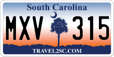 SC license plate MXV315