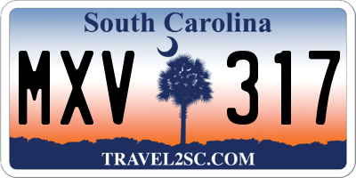 SC license plate MXV317