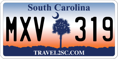 SC license plate MXV319