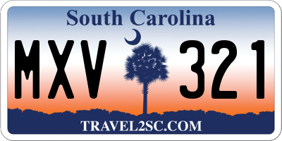SC license plate MXV321