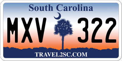 SC license plate MXV322