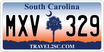 SC license plate MXV329