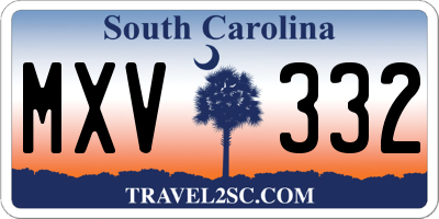 SC license plate MXV332