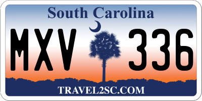 SC license plate MXV336