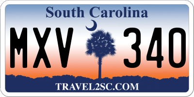 SC license plate MXV340