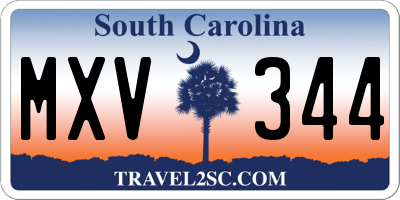 SC license plate MXV344