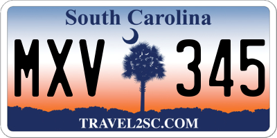 SC license plate MXV345