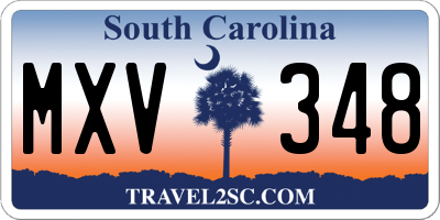 SC license plate MXV348