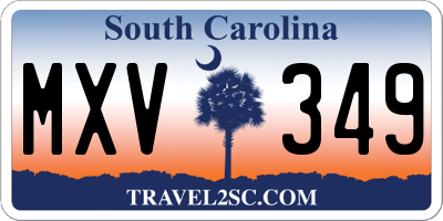 SC license plate MXV349