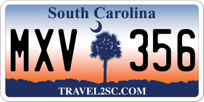 SC license plate MXV356