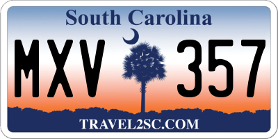 SC license plate MXV357