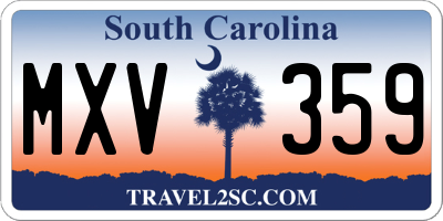 SC license plate MXV359
