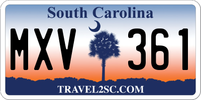 SC license plate MXV361