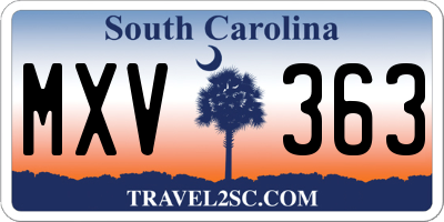 SC license plate MXV363