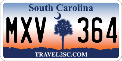 SC license plate MXV364