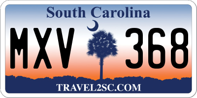 SC license plate MXV368
