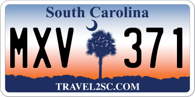 SC license plate MXV371