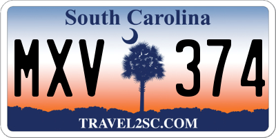 SC license plate MXV374