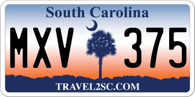 SC license plate MXV375