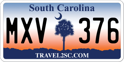 SC license plate MXV376