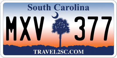 SC license plate MXV377