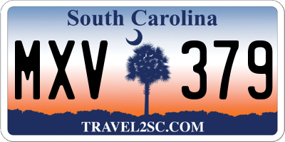 SC license plate MXV379